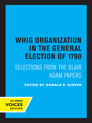 cover image of Whig Organization in the General Election of 1790